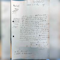 Brief waarbij in juni 1847 de militaire grenzen worden vastgesteld. Bron: Regionaal Historische Centrum Rijnstreek en Lopikerwaard, H009.