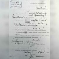 Bouwvergunningsaanvraagformulier van de gemeente Schalwijk uit april 1939 voor boerderij Remus aan het Overeind 47. Bron: RAZU, 111.