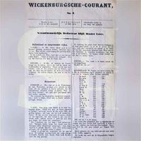 Fragment van de Wickenburghse Courant van donderdag 29 mei 1873. Bron: Huisarchief Wickenburgh, Wttewaall (c).