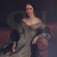 Portret van Joanna Sara ten Hagen (1802-1863) in de periode 1845-1850, echtgenote van jhr. Willem Bosch van Drakestein. Portret bevindt zich in particulier bezit.