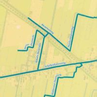 Kaart waarop de Bamelen Biestersloot tussen de Biesterlaan en de Wickenburghselaan staat aangegeven in Schalkwijk. Kaart: Hoogheemraadschap De Stichtse Rijnlanden, Houten, 2012.