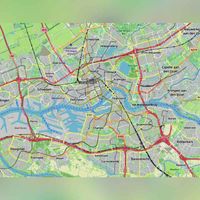 Kaart van Rotterdam rechts van het midden de Van Brienenoordbrug. Bron: Openstreetmap NL..