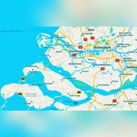 In het groen rechtsonder van het midden het eiland Tiengemeten. Rechtsboven Rotterdam. Bron: Openstreetmap NL.