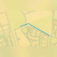 Kaart met in de blauwe lijn aangegeven een gedeelte van de Kromme Sloot, parallel lopend naast het Krommeslootpad. Kaart: Hoogheemraadschap De Stichtse Rijnlanden, Houten, 2012.