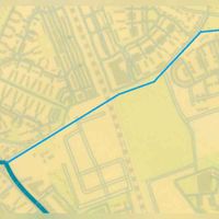 Kaart met in de blauwe lijn aangegeven de Leesloot parallel lopend ten noorden van Houtenn Castellum Noordwest en Noordoost. Kaart: Hoogheemraadschap De Stichtse Rijnlanden, Houten, 2012.
