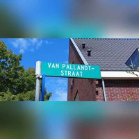 Straatnaambord 'Van Pallandtstraat' in Velp. Foto: in augustus 2023, Sander van Scherpenzeel.