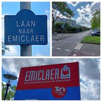 De 'Laan naar Emiclaer' in Amersfoort met het wijkwinkelcentrum Emiclaer in augustus 2023. Foto: Sander van Scherpenzeel.