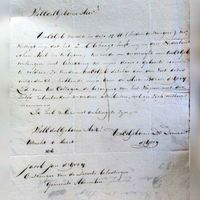Brief van Jan Jacob d'Yvoy uit maart 1816. Bron: De Hoge Raad van Adel, Nederland.