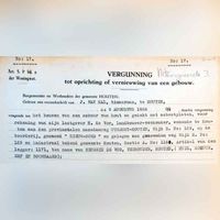Fragment van bouwvergunning tot het plaatsen van een houten schuur bij het boerderij terrein Nieuwoord van 15 augustus 1928 door J. van Hal. Bron: RAZU, 109.