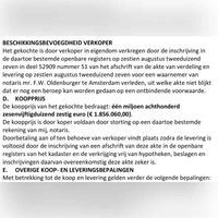 Fragment van hypotheek4akte van aankoop van de Tuin van Heemstede uit december 2023 met vermelding van de koopprijs. Bron: Kadaster (NL).