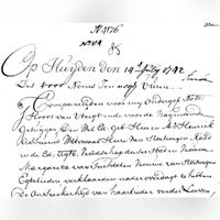 Boedelscheidinding van Margaretha van SUCHTELEN., vrouwe van Mr. Hendrik Assueres Wttewaall van Stoetwegen van 14 juni 1742 betreffen het testament. Bron: HUA, 34-4.