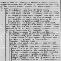 Op donderdag 24 december van het jaar 1981 ren overstaande van de Utrechtse notaris Mr. Jan Taekele Anema waarbij de gemachtigde van (I) jhr. Paul Egon Joseph Lodewijk Maria von Bönninghausen tot Herinkhave, particulier wonende te Arnhem, (II) (a) Weledelgestrenge heer Mr. Kornelis Hans Pentinga, notaris ter standplaats te Utrecht, handelende als lasthebber van de Hoogwelgeboren Vrouwe Cecilia Gisela Margaetha Louisa Maria von Bönninghausen tot Herinkhave, particuliere, geboren te Arnhem 26 mei 1924, wonende te Constantia Kaapstad (Zuid-Afrika), gescheiden van de heer Antonie Marinus Kostense enz., enz., enz., enz, en verdere familieleden Erven Von Bönningheusen, waarbij de diverse familieleden Kosten en Von Bönninghausen overeenkwam dat het onroerend goed in Bunnik gelegen werd verdeeld alszijnde de boerderij De Klomp (Oude Mereveldseweg nr. 2-4) en De Nieuwe Burgt, het Fectioterrein aan de Marsdijk toekwam aan mr. jhr. Paulus Carolus Ignatius Gerardus Maria van Nispen tot Sevenaer, voornoemd bedrijfsjuridisch adviseur, wonende te 's-Gravenhage. Eerder waren de goederen in het bezit geweest tot 1914 bij familie Bosch van Drakestein van Nieuw Amelisweerd. Bron: Kadaster (NL).